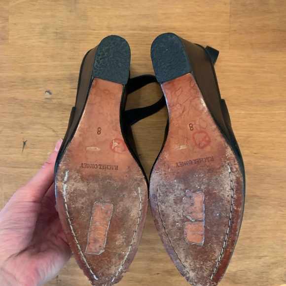 Rachel Comey Black Leather Slingback 4.5 Inch Wedge Heel Shoes Size 8 - Picture 6 of 6
